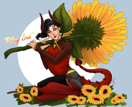 Sunflower Devil Mercy Full Body, $20