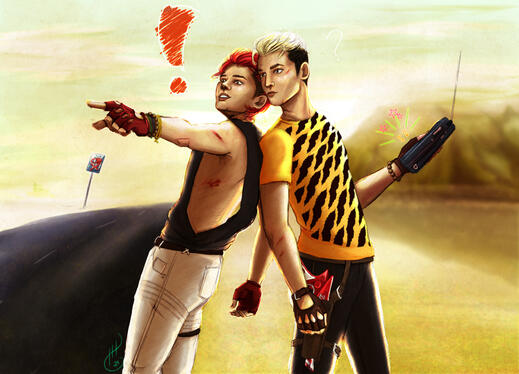 Complex Background. Venom Brothers Half Body, $60